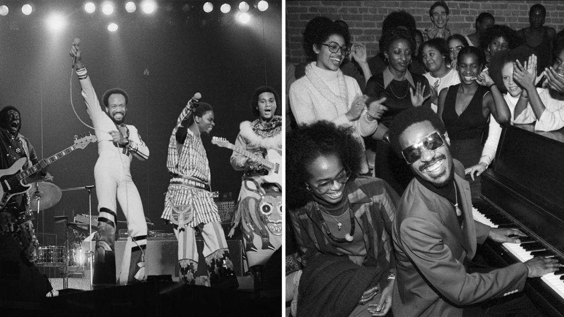 Earth, Wind & Fire combined spiritual uplift with dance grooves to become one of the most popular soul groups of the 1970s; Stevie Wonder entertains students at the Dance Theater of Harlem in 1976.