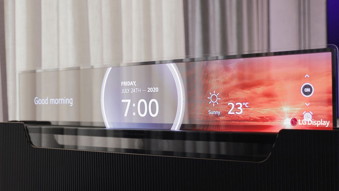 LG's transparent TV could be used to display information in public settings, like restaurants or malls