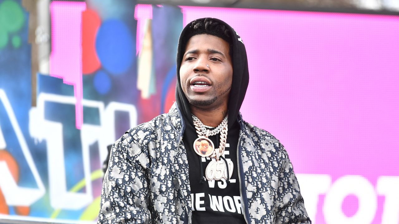 Rapper YFN Lucci performs during "Joy To The Polls" pop-up concert on January 5 in Atlanta.