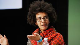 Timnit Gebru speaks onstage during Day 3 of TechCrunch Disrupt SF 2018 at Moscone Center on September 7, 2018 in San Francisco, California.  (Photo by Kimberly White/Getty Images for TechCrunch)