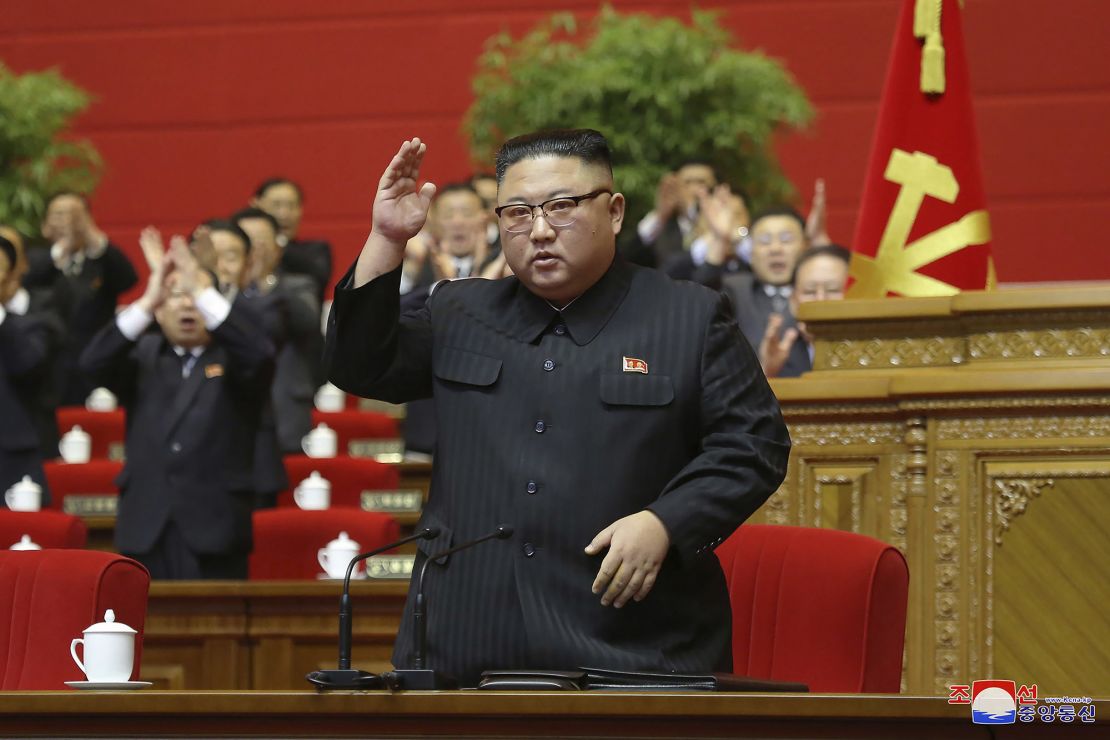Kim Jong Un is seen at the Workers Party Congress. 