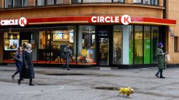 RIGA, LATVIA - 2020/03/04: People walk past Circle K store in Riga. (Photo by Omar Marques/SOPA Images/LightRocket via Getty Images)