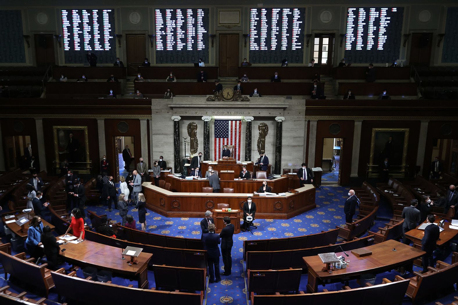 Pelosi presides over the impeachment vote.