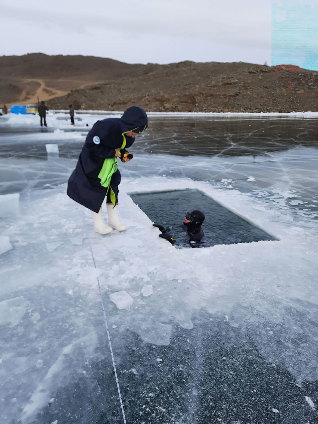 Nekrasova swam 85 meters (279 feet) under a layer of ice in Siberia.