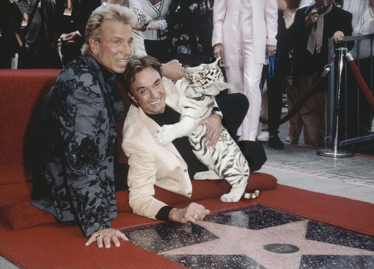 Siegfried & Roy are honored with a star on the Hollywood Walk of Fame in 1999.