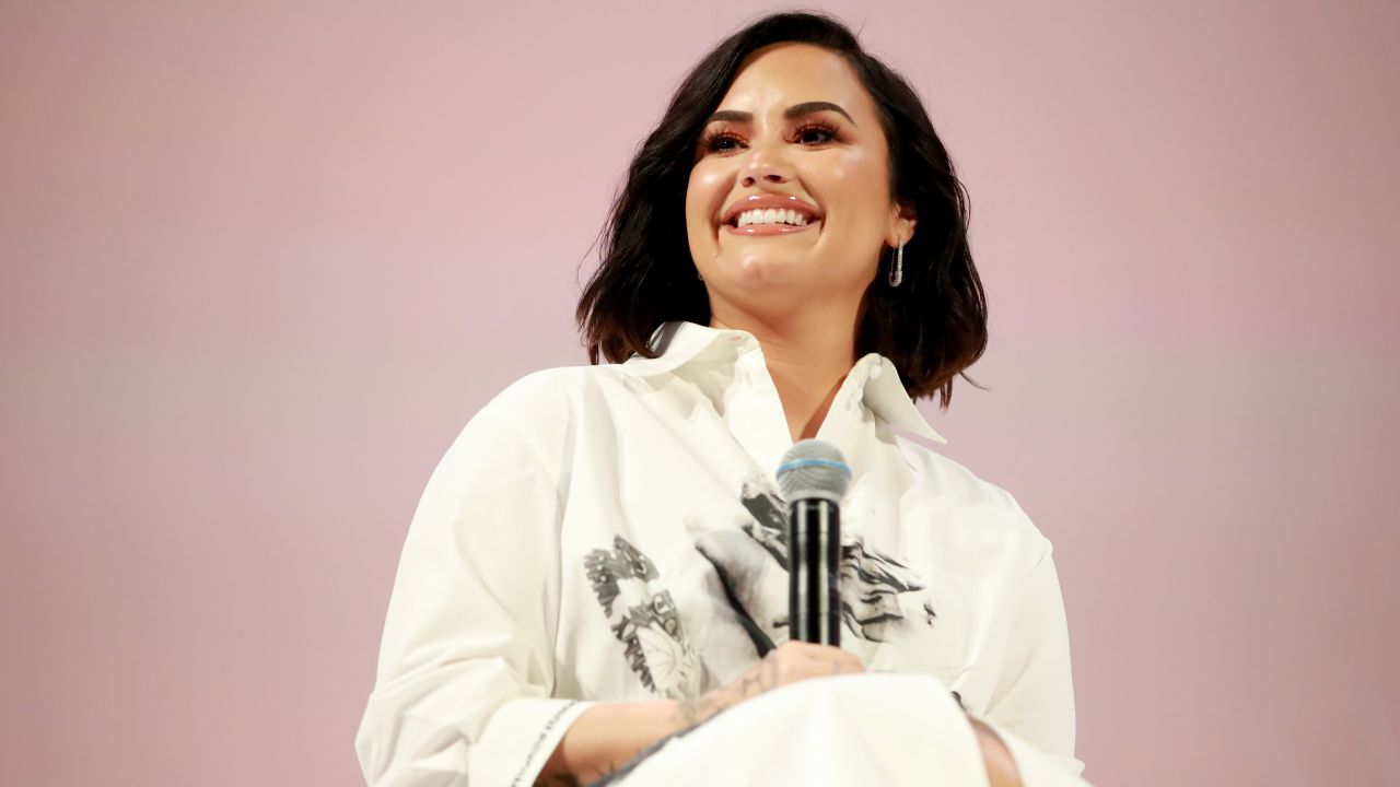 Demi Lovato speaks at the Teen Vogue Summit 2019 on November 2, 2019, in Los Angeles.