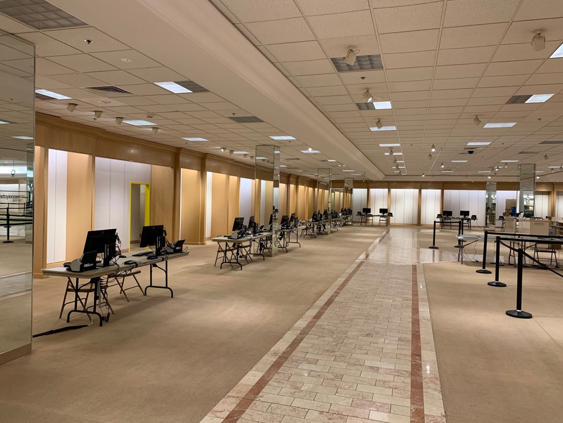 A former Lord & Taylor store at the Moorestown Mall in New Jersey was transformed into a Covid-19 vaccination "megasite." 