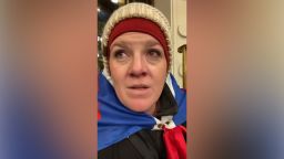 Jenny Cudd, seen in this Facebook video, has pleaded guilty in connection with the US Capitol riot.