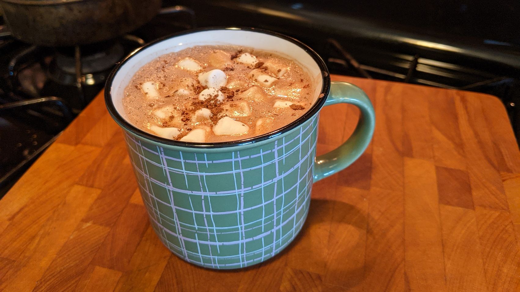 A Cup Of Aromatic Tasty Hot Chocolate With Marshmallows Decorated