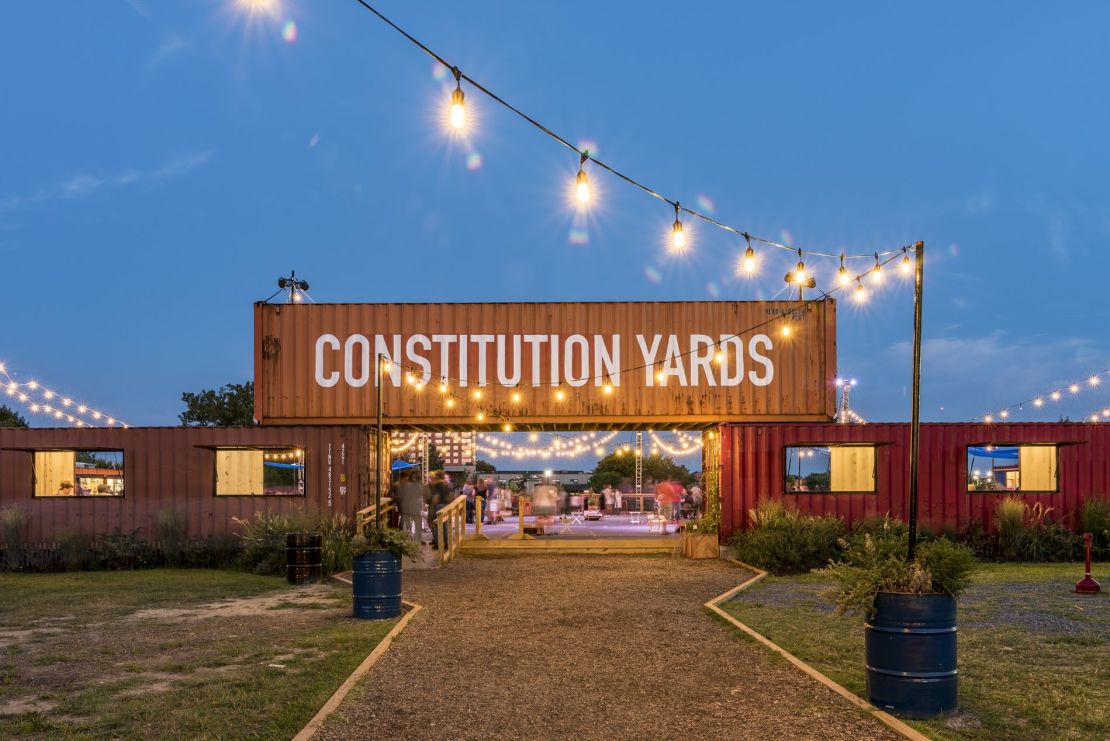 Summer beer garden Constitution Yards is situated along the riverfront.