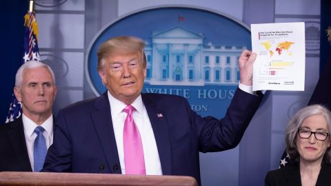 Trump speaks at the beginning of a new conference with members of the coronavirus task force, February 26, 2020 in Washington, DC. Trump updated the American people about what his administration's 'whole of government' response to the global coronavirus outbreak.