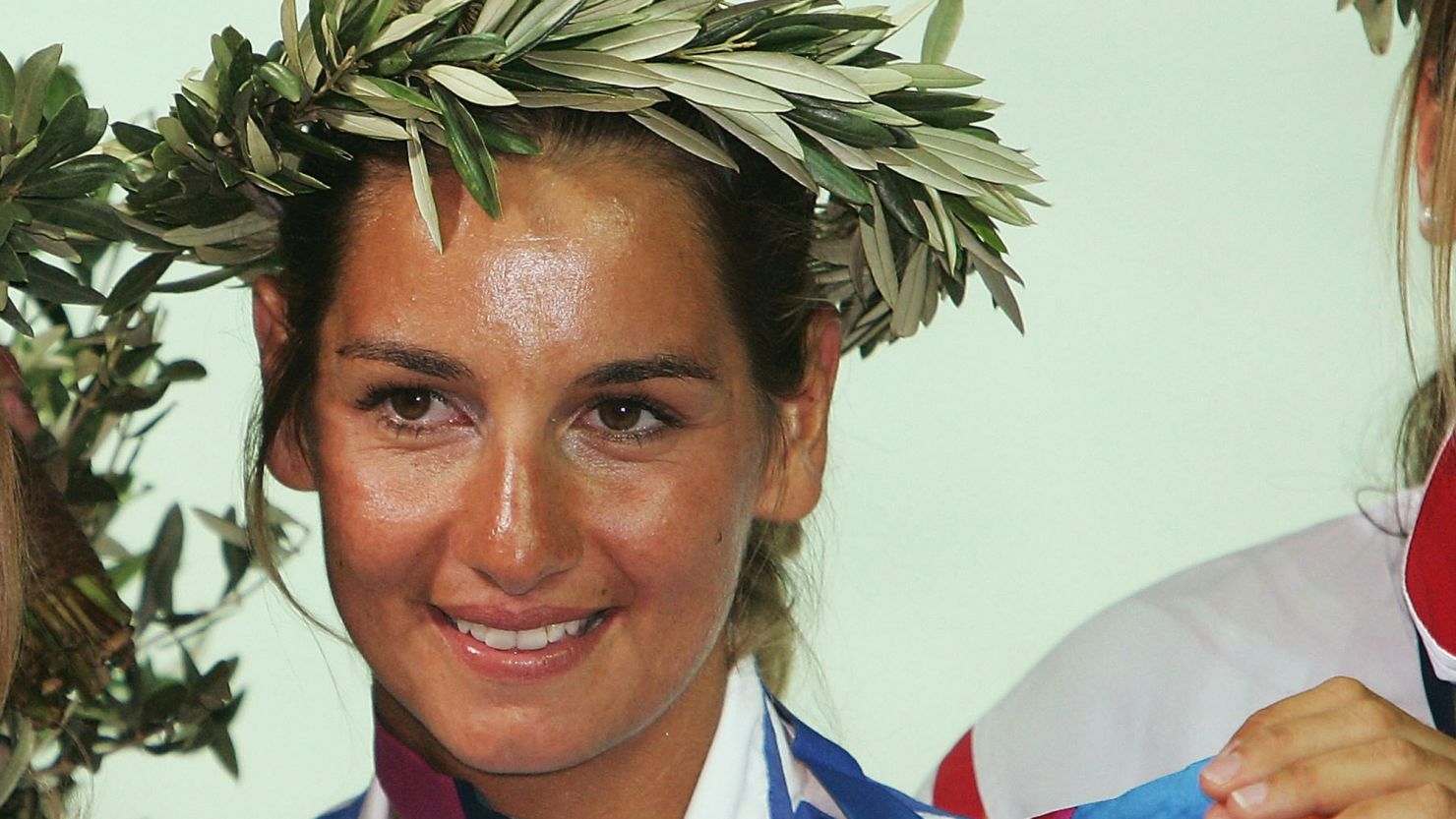 Sofia Bekatorou of Greece won gold in the women's double handed dinghy 470 finals race at the Athens 2004 Summer Olympic Games.
