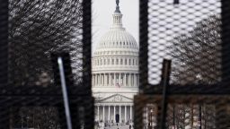 Security surrounds the U.S. Capitol in Washington, Friday, Jan. 15, 2021, ahead of the inauguration of President-elect Joe Biden and Vice President-elect Kamala Harris. (AP Photo/Susan Walsh)