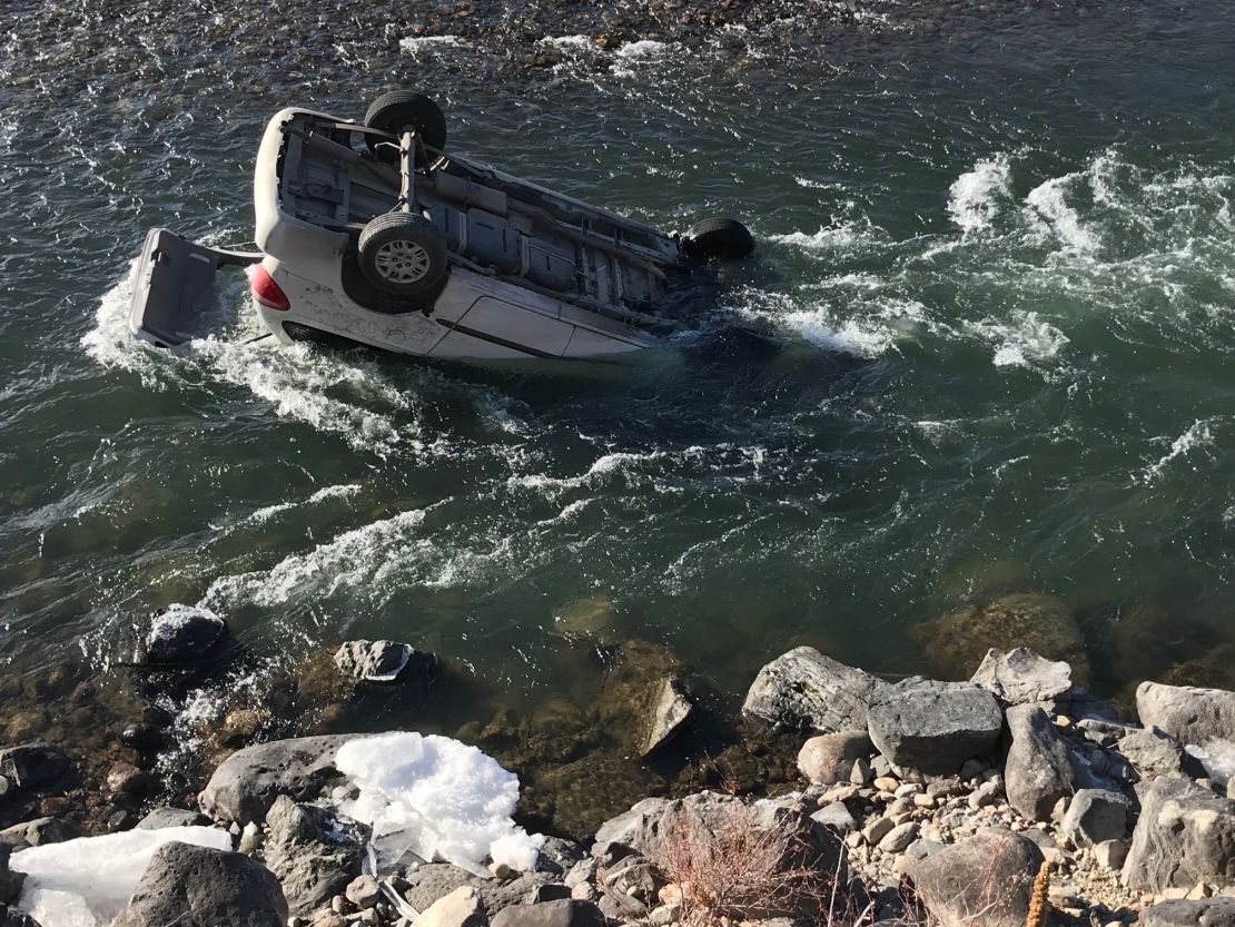 Montana Highway Patrol said the river current prevented the rear hatch of the car from opening.