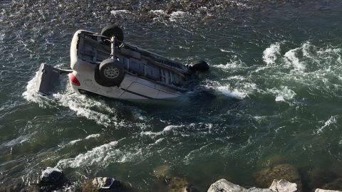 Montana Highway Patrol said the river current prevented the rear hatch of the car from opening.
