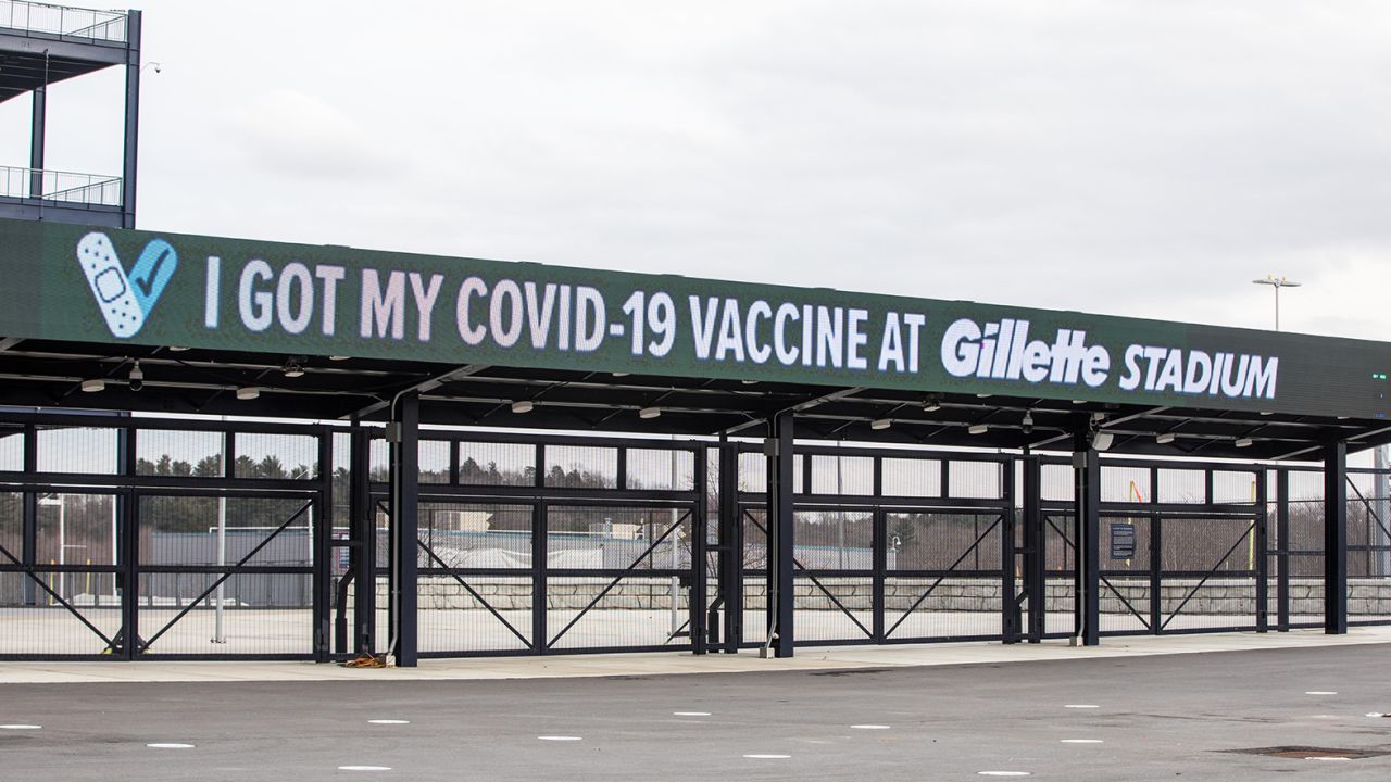 First responders and health care workers will be first to recieve vaccinations at Gillette Stadium in Foxborough, Massachusetts. 