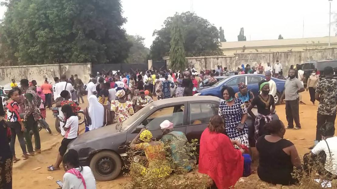 Crowds gather at a National Identity Management Commission office in Ilorin to register for their national identification number on January 18