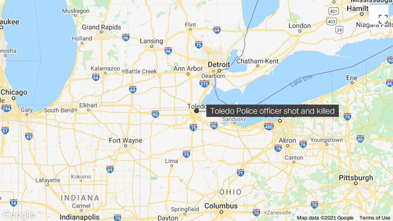 MAP toledo police officer fatally shot