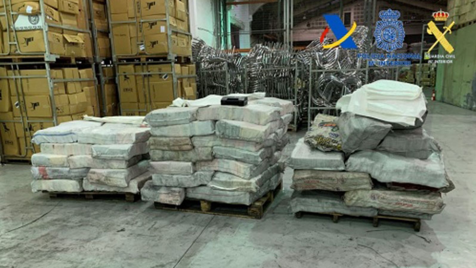 A total of 2,065 kilograms (4,553 pounds) of cocaine was seized at the port of Algeciras, southern Spain.