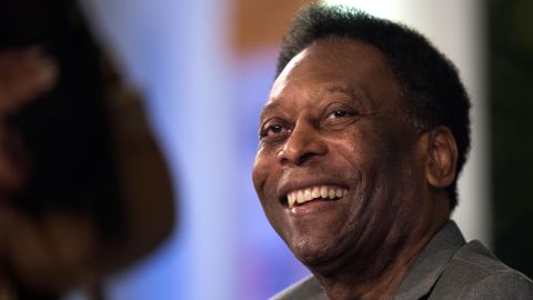 Legendary Brazilian footballer Pele is pictured in October 5, 2018 photo in New Delhi, India.