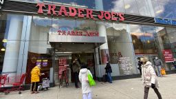 Mandatory Credit: Photo by MediaPunch/Shutterstock (10621608h)
Trader Joe's bans use of customer bags and carts inside stores
Coronavirus outbreak, New York, USA - 22 Apr 2020