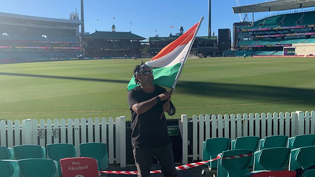 Krishna Kumar attends India's Test match against Australia at the Sydney Cricket Ground. 