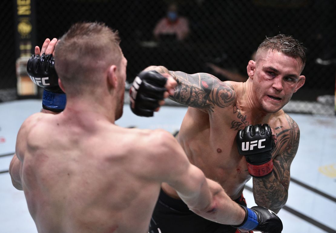 Dustin Poirier defeated Dan Hooker on June 27, 2020 in an empty arena in Las Vegas, Nevada.