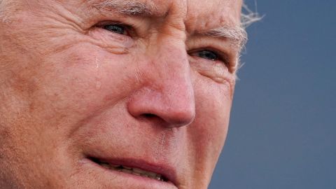 Biden tears up in New Castle, Delaware, as he speaks about his late son Beau before heading to Washington, DC, on the day before the inauguration. Biden said he was proud to be delivering <a href="https://www.cnn.com/politics/live-news/biden-inauguration-dc-security-01-19-21/h_a7f0252ff11d798238c580e29f0cb89e" target="_blank">his send-off remarks</a> from the National Guard Center in New Castle, which is named after Beau Biden. "I only have one regret: that he's not here, because we should be introducing him as president," Biden said.