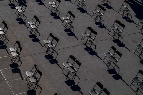 Chairs are spread out at the Capitol so that VIPs would be able to socially distance during the inauguration.