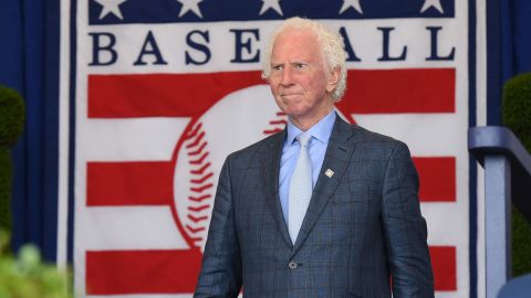 Hall of Famer Don Sutton is introduced during the Baseball Hall of Fame induction ceremony at the Clark Sports Center on July 29, 2018 in Cooperstown, New York.  