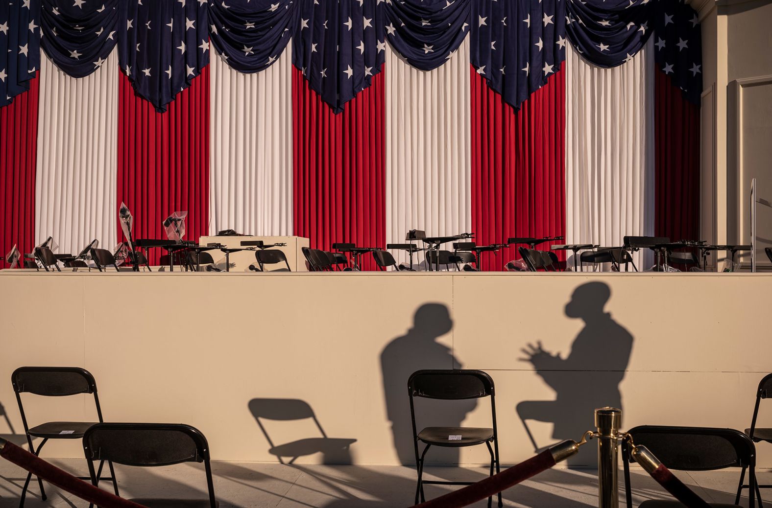 Preparations are made at the Capitol ahead of the inauguration.