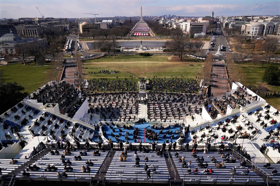 This year's inauguration was pared down because of the coronavirus pandemic. The National Mall was closed to the public.