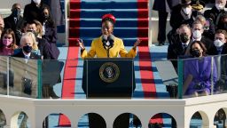 National youth poet laureate Amanda Gorman recites her inaugural poem during the 59th Presidential Inauguration at the U.S. Capitol in Washington, Wednesday, Jan. 20, 2021. Joe Biden became the 46th president of the United States on Wednesday. (AP Photo/Patrick Semansky, Pool)