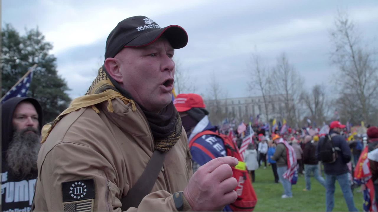 A man identified by authorities as Barton Shively speaks to CNN on January 6.