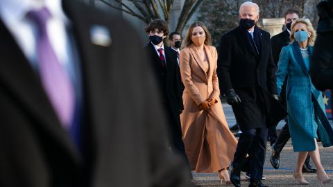 While traveling to the White House, Biden <a href="https://www.cnn.com/politics/live-news/biden-harris-inauguration-day-2021/h_eee3c39030d47d9b4df3c492d5840414" target="_blank">exited the presidential vehicle and walked the last stretch with his family.</a>