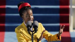American poet Amanda Gorman reads a poem during the 59th Presidential Inauguration at the U.S. Capitol in Washington, Wednesday, Jan. 20, 2021.