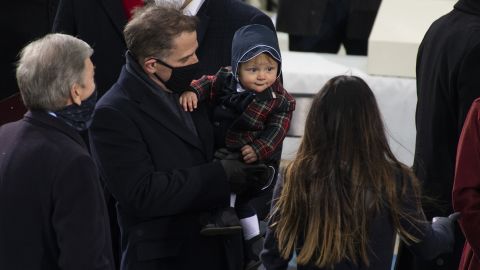 Biden's son Hunter attends the inauguration with his own son, Beau.