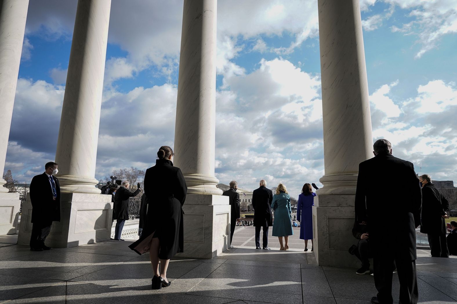 The Bidens arrive at the Capitol for the inauguration.