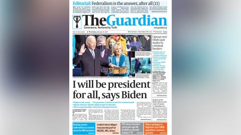 11 inauguration global front pages