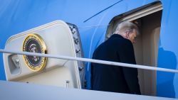 JOINT BASE ANDREWS, MARYLAND - JANUARY 20: President Donald Trump boards Air Force One at Joint Base Andrews before boarding Air Force One for his last time as President on January 20, 2021 in Joint Base Andrews, Maryland. Trump, the first president in more than 150 years to refuse to attend his successor's inauguration, is expected to spend the final minutes of his presidency at his Mar-a-Lago estate in Florida. (Photo by Pete Marovich - Pool/Getty Images)