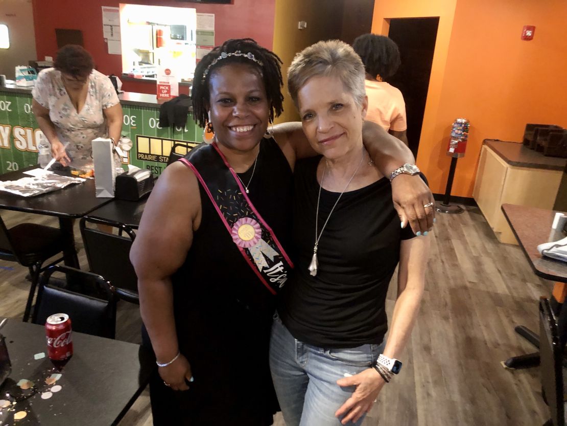 Dusty Rhodes (right) loves the food at Renatta Frazier's (left) restaurant. Rhodes said people she has sent there have "a religious experience."