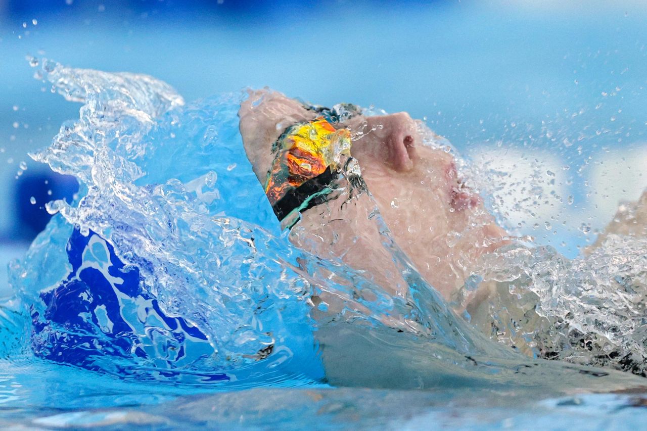 Summer Smith swims the 200-meter backstroke during a Pro Swim Series meet in Richmond, Virginia, on Sunday, January 17.