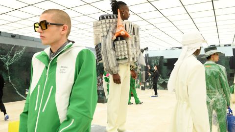 Louis Vuitton's AW21 collection is inspired by society. Using clumsy archetypes such as the Artist, the Salesman, the Architect, designer Virgil Abloh questions our love of labels and stretches the idea of uniforms to breaking point.
