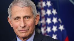 Dr. Anthony Fauci speaks during a briefing at the White House in Washington, DC, on January 21. 