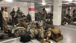 Guard Soldiers were ordered to move from the cafeteria to the parking garage