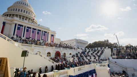 Biden speaks from the West Front of the US Capitol.