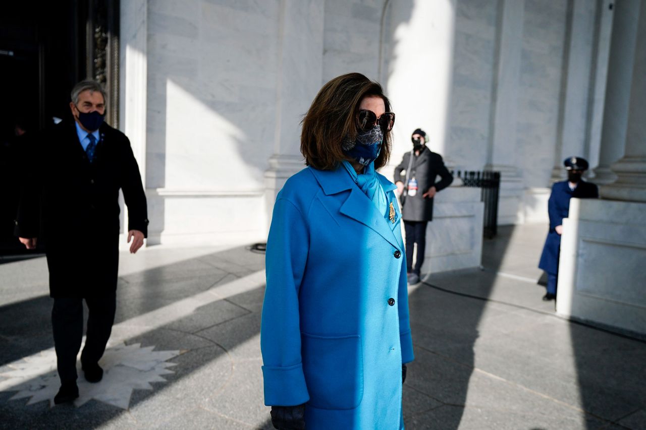 Pelosi arrives at the US Capitol.