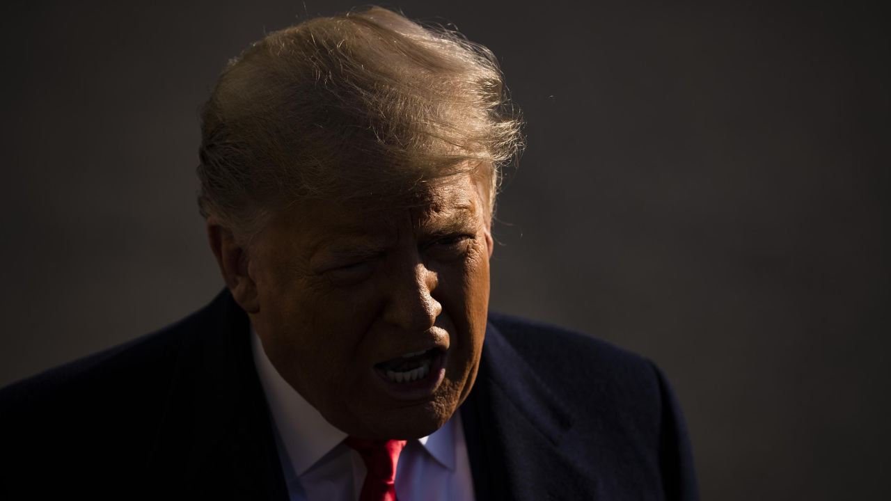 Former President Donald Trump speaks to members of the media while departing the White House on Tuesday, Jan. 12, 2021.