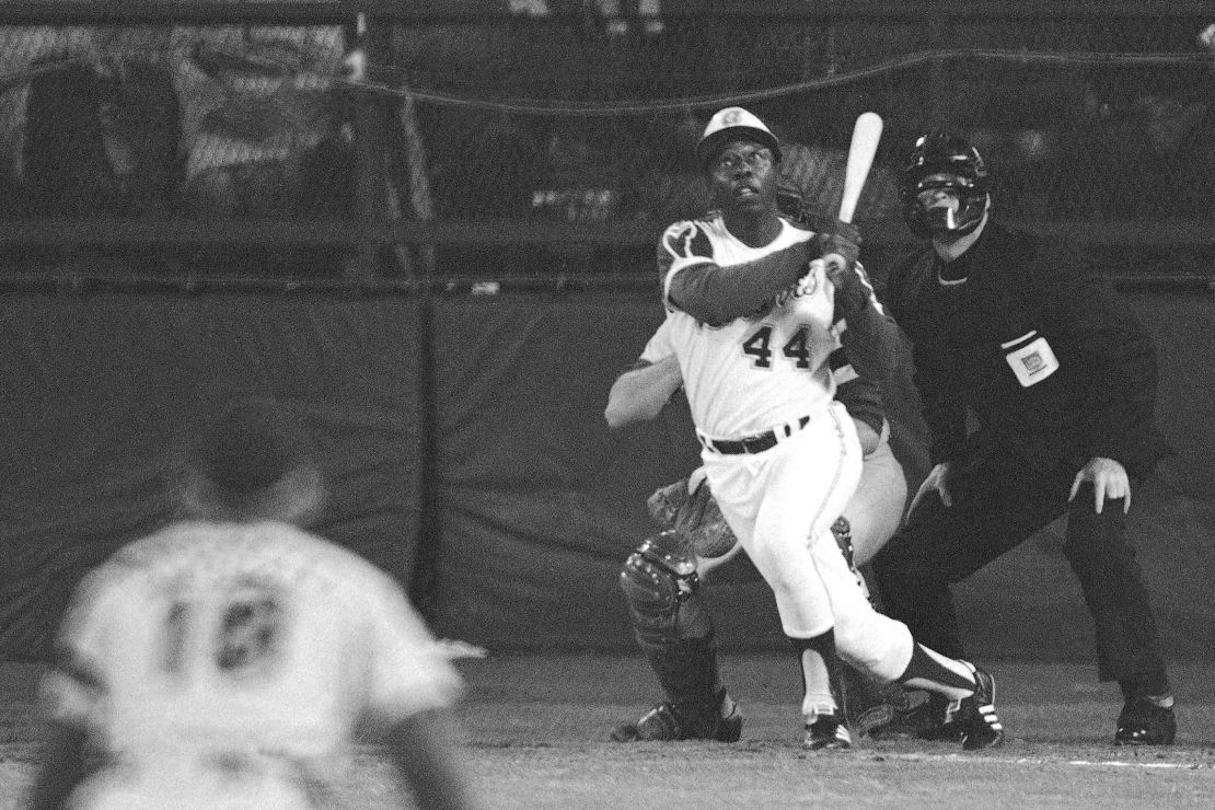 Hank Aaron hits his 715th career homer in Atlanta in on April 8, 1974.