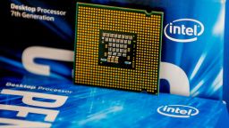 Intel processor chip for Samsung is seen in this illustration photo in Antalya, Turkey on December 06, 2019. (Photo by Mustafa Ciftci/Anadolu Agency/Getty Images)